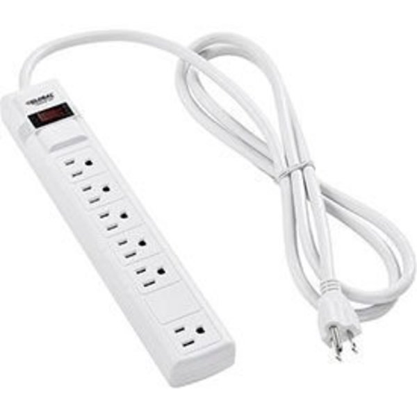 Global Equipment Global Industrial„¢ Surge Protected Power Strip, 5+1 Outlets, 15A, 900 Joules, 6' Cord LTS-6CSBC